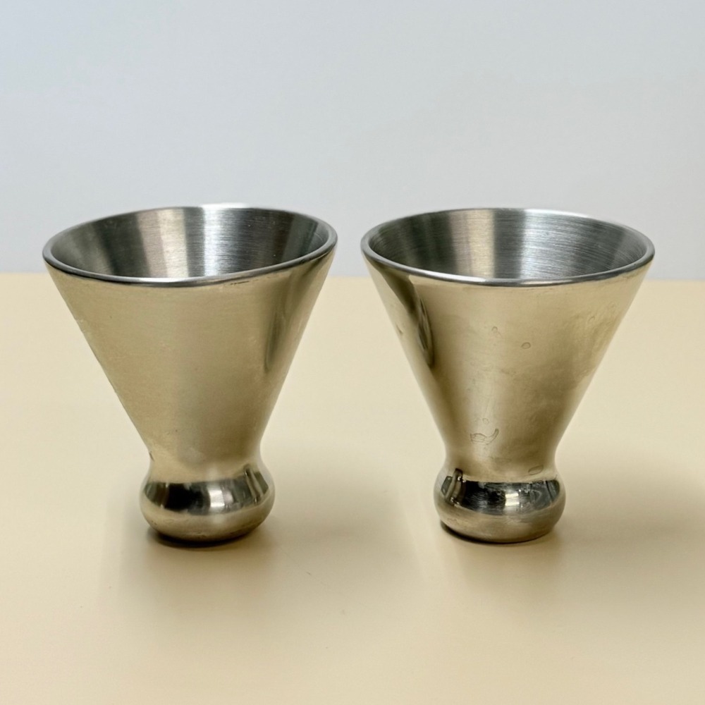 Cork Pops Stainless Steel Martini Glasses Set of 2 Modern Barware 304 S/S